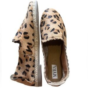 Myra Bag Tan Leopard Print Dyed Horse Hair Slip On Shoe